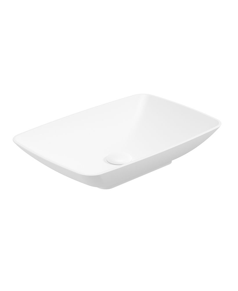 SKAL Rectangle 60cm Countertop Basin White & Waste SKAL Rectangle 60cm Countertop Basin White & Waste - Image 1