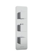 ALITA Soft Square Triple Control Dual Outlet Shower Valve Chrome