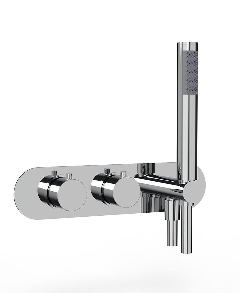 ALITA Round Dual Outlet Horizontal Valve Chrome ALITA Round Dual Outlet Horizontal Valve Chrome - Image 1
