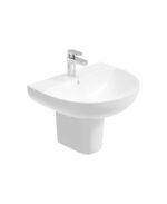 HORIZON Round 1TH Wash Basin & Semi Pedestal - 50cm