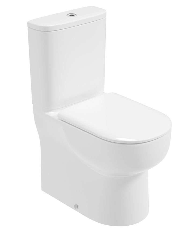 VIA Fully Shrouded Comfort Height Closed Coupled Rimless WC & Alpha Soft Close Seat VIA Fully Shrouded Comfort Height Closed Coupled Rimless WC & Alpha Soft Close Seat - Image 1
