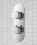 ALITA Knurled Dual Control  Dual Outlet Shower Valve Chrome