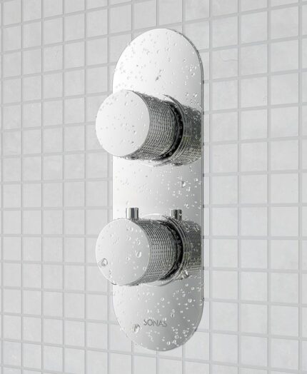 ALITA Knurled Dual Control  Dual Outlet Shower Valve Chrome