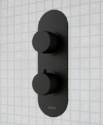 ALITA Knurled Dual Control  Dual Outlet Shower Valve Matt Black