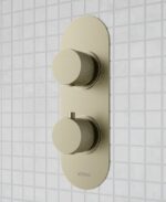 ALITA Knurled Dual Control  Triple Outlet Shower Valve Brushed Nickel