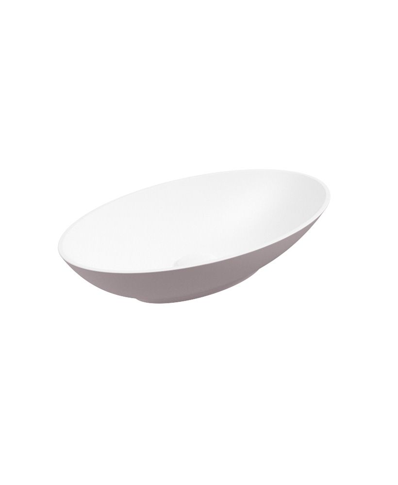 SKAL Oval 60cm Countertop Basin White-Cashmere Pink & Waste SKAL Oval 60cm Countertop Basin White-Cashmere Pink & Waste - Image 1