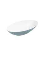 SKAL Oval 60cm Countertop Basin White-Morning Sky Blue & Waste