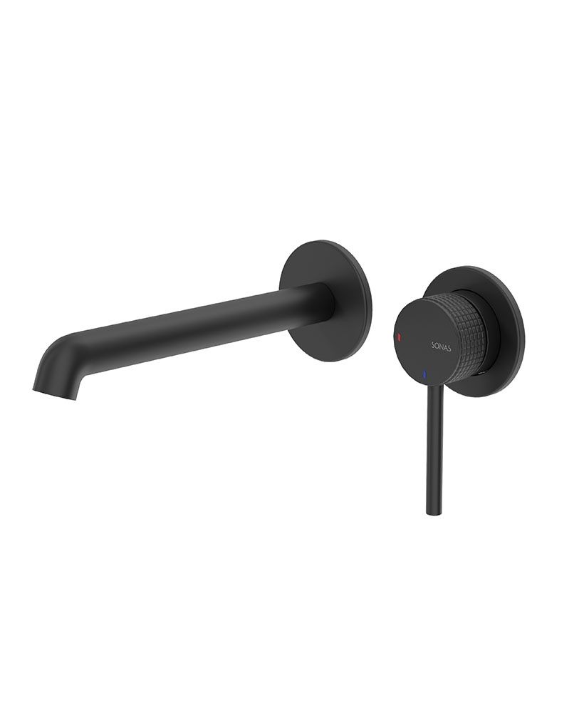 ALITA Wall Mounted Basin Mixer Matt Black ALITA Wall Mounted Basin Mixer Matt Black - Image 1