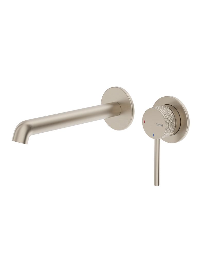 ALITA Wall Mounted Basin Mixer Brushed Nickel ALITA Wall Mounted Basin Mixer Brushed Nickel - Image 1