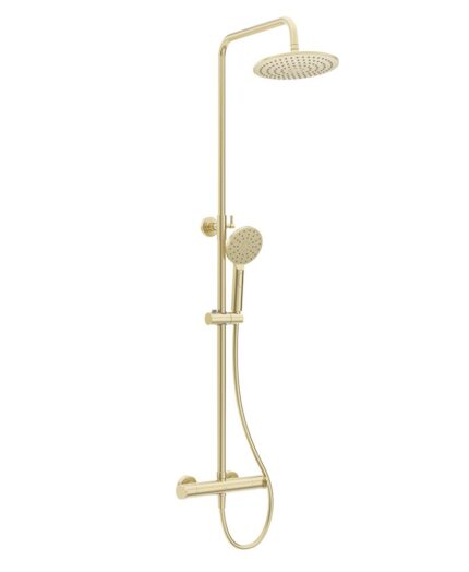 URBAN Round Thermostatic Shower Kit Brushed Gold