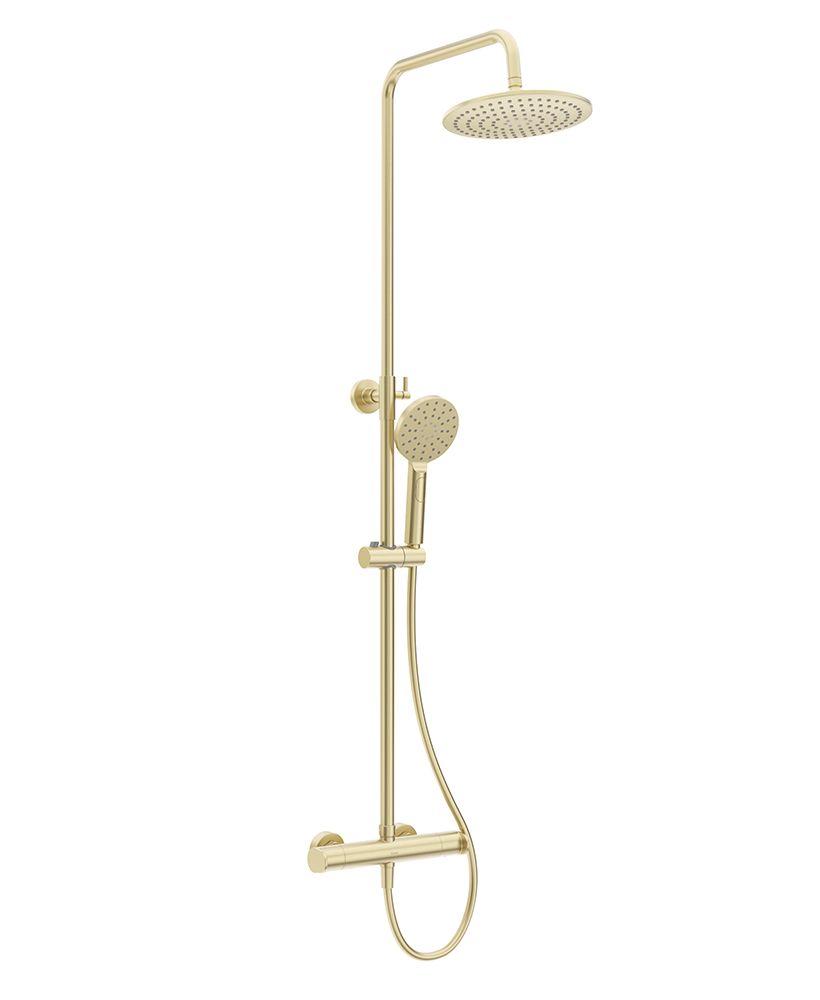 URBAN Round Thermostatic Shower Kit Brushed Gold URBAN Round Thermostatic Shower Kit Brushed Gold - Image 1