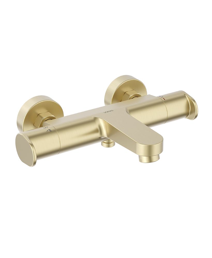URBAN Thermostatic Bath Shower Mixer Brushed Gold URBAN Thermostatic Bath Shower Mixer Brushed Gold - Image 1