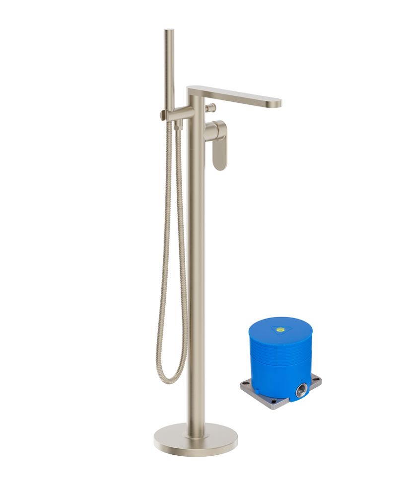 URBAN Floorstanding Bath Shower Mixer Brushed Nickel URBAN Floorstanding Bath Shower Mixer Brushed Nickel - Image 1