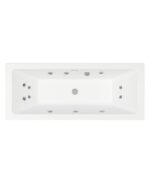 CUBO Double Ended 12 White Jet Whirlpool Bath White - 1700x700mm