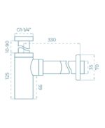SYNC Square Bottle Trap Chrome - Image 2