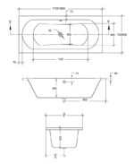 CLOVER Double Ended Bath White - Image 2