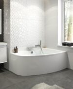 MAYA 1500x1000mm Offset Corner Right Hand Bath & Panel White - Image 2