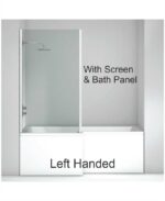 L SHAPE 1700x850mm Left Hand Bath & Panel White with Bath Screen Chrome - Image 3