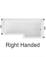 L SHAPE 1700x850mmRight Hand Bath & Panel White with Bath Screen Chrome - Image 2