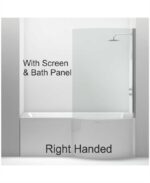 P SHAPE 1700x900mm  Right Hand Single Ended Bath & Panel White with Bath Screen Chrome - Image 3