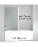 L SHAPE 1700x850mm Left Hand Single Ended 12 Chrome Jet Whirlpool Bath & Panel White with Bath Screen Chrome - Image 3