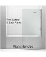 P SHAPE 1700x900mm Right Hand Single Ended 8 Chrome Jet Whirlpool Bath & Panel White with Bath Screen Chrome - Image 3