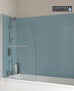 LUNAR SB3 6mm Radius Bath Screen with Towel Rail Chrome - Image 3