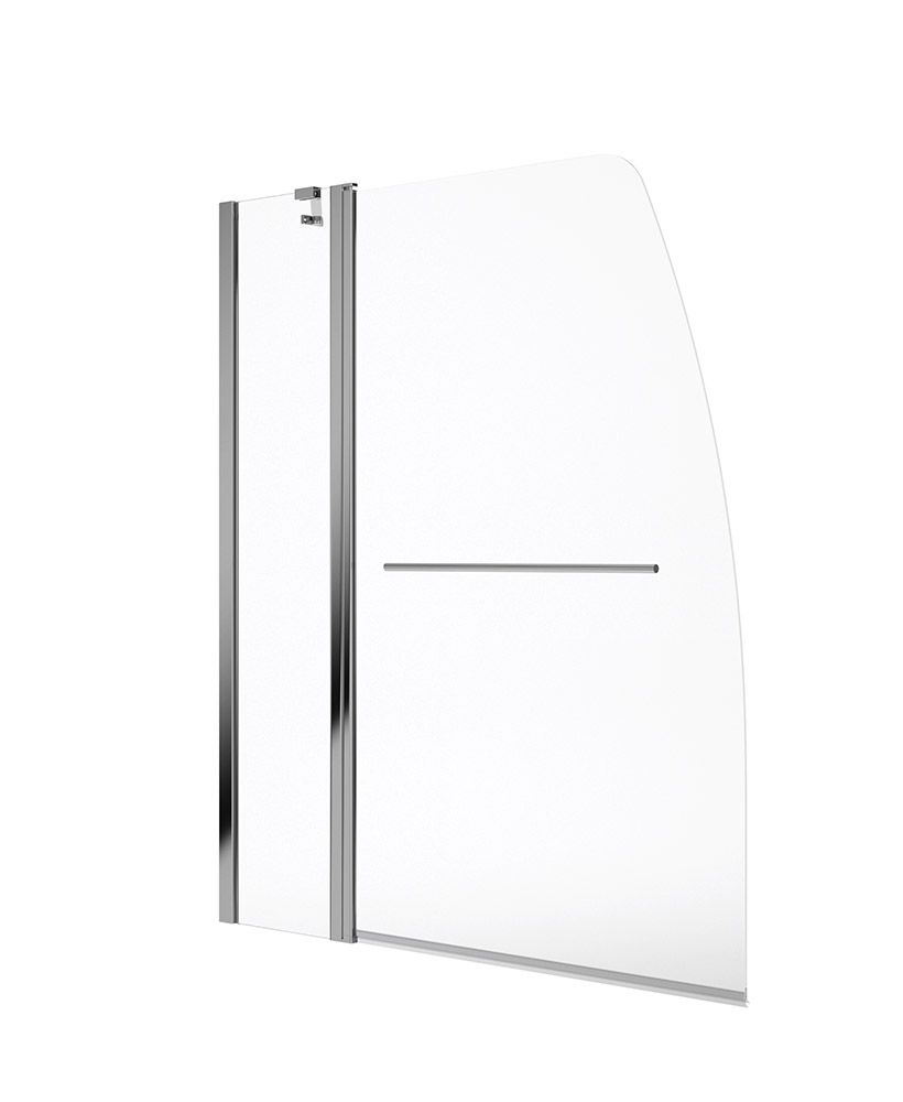 LUNAR SB4 6mm Hinged Bath Screen withTowel Rail Chrome LUNAR SB4 6mm Hinged Bath Screen withTowel Rail Chrome - Image 1