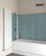 LUNAR SB4 6mm Hinged Bath Screen withTowel Rail Chrome - Image 3