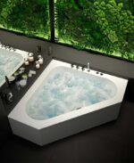 CONCERTO 1400x1400mm Corner Bath & Panel White - Image 2