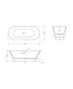 HOWE 1700x750mm Freestanding Bath White - Image 3