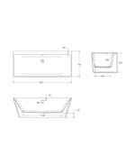 ONTARIO 1700x750mm Freestanding Bath White - Image 3