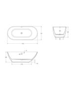 ABYSS 1700x750mm Freestanding Bath White - Image 3