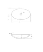 SKAL Oval 60cm Countertop Basin White-Ocean Blue & Waste - Image 2