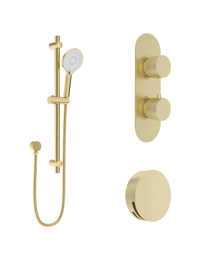 ALITA Knurled Bath Set 1 Brushed Gold ALITA Knurled Bath Set 1 Brushed Gold - Image 1