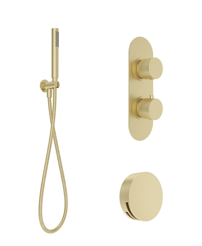 ALITA Knurled Bath Set 2 Brushed Gold ALITA Knurled Bath Set 2 Brushed Gold - Image 1