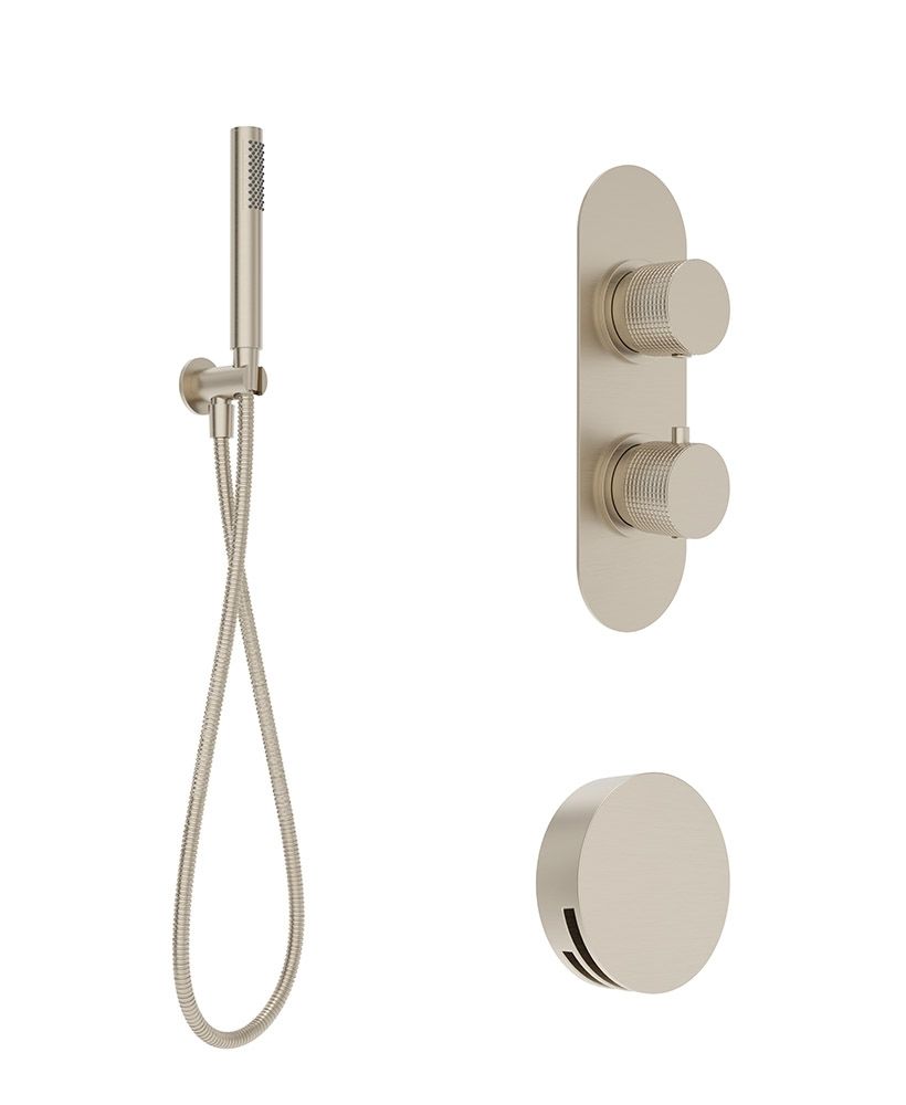 ALITA Knurled Bath Set 2 Brushed Nickel ALITA Knurled Bath Set 2 Brushed Nickel - Image 1