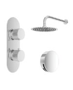 ALITA Knurled Bath Set 4 & Wall Mounted Fixed Head Chrome