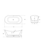 LYRA 1700x800mm Freestanding Bath Coloured - Image 4
