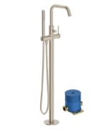 ALITA Floorstanding Bath Shower Mixer Brushed Nickel
