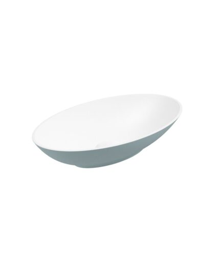 SKAL Oval 60cm Countertop Basin Matt Coral Green & Waste