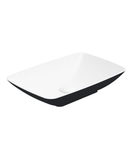 SKAL Rectangle 60cm Countertop Basin White-Black & Waste