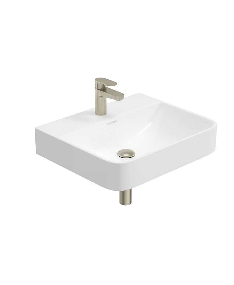 HORIZON Square 55cm 1TH Wash Basin & Bottle Trap HORIZON Square 55cm 1TH Wash Basin & Bottle Trap - Image 1