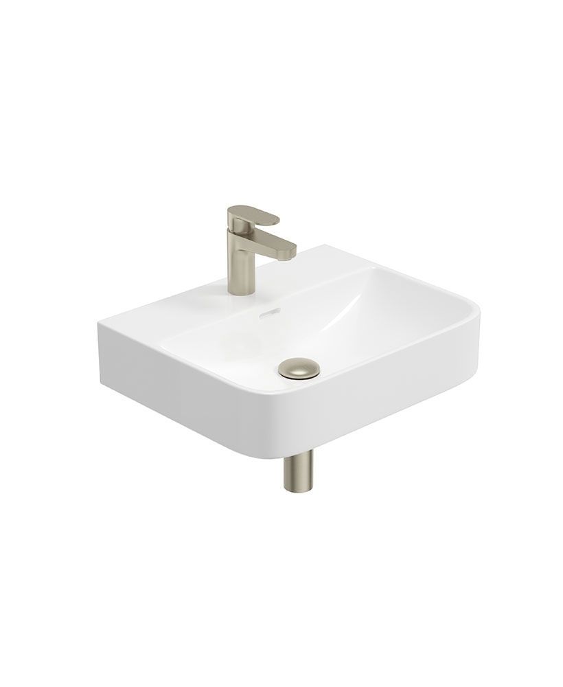 HORIZON Square 50cm 1TH Wash Basin & Bottle Trap HORIZON Square 50cm 1TH Wash Basin & Bottle Trap - Image 1