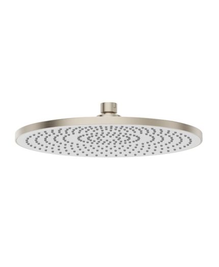 SYNC Round 250mm ABS White Face Plate Shower Head Brushed Nickel