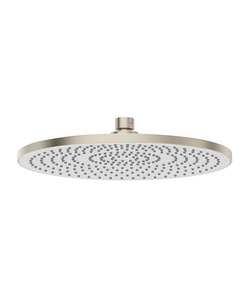 SYNC Round 250mm ABS White Face Plate Shower Head Brushed Nickel SYNC Round 250mm ABS White Face Plate Shower Head Brushed Nickel - Image 1