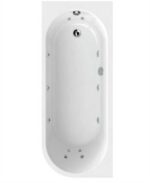 ARC Left Hand Single Ended 12 White Jet Whirlpool Bath & Panel White - 1700x700mm