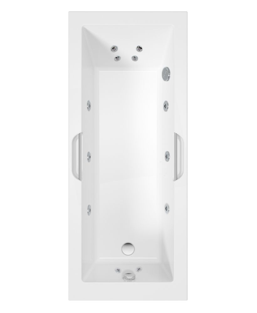 CADENZA 1700x700mm Single Ended 12 White Jet Whirlpool Bath White CADENZA 1700x700mm Single Ended 12 White Jet Whirlpool Bath White - Image 1