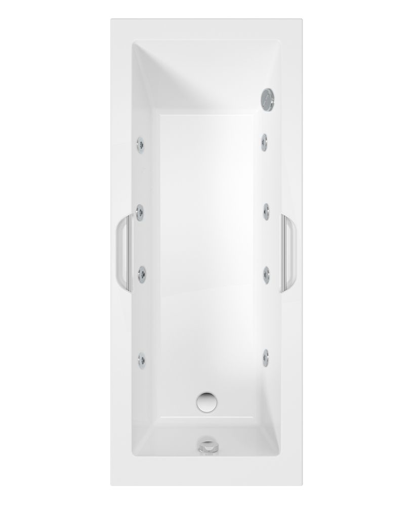 CADENZA 1700x700mm Single Ended 8 White Jet Whirlpool Bath White CADENZA 1700x700mm Single Ended 8 White Jet Whirlpool Bath White - Image 1