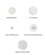 CADENZA 1700x700mm Single Ended 8 White Jet Whirlpool Bath White - Image 2